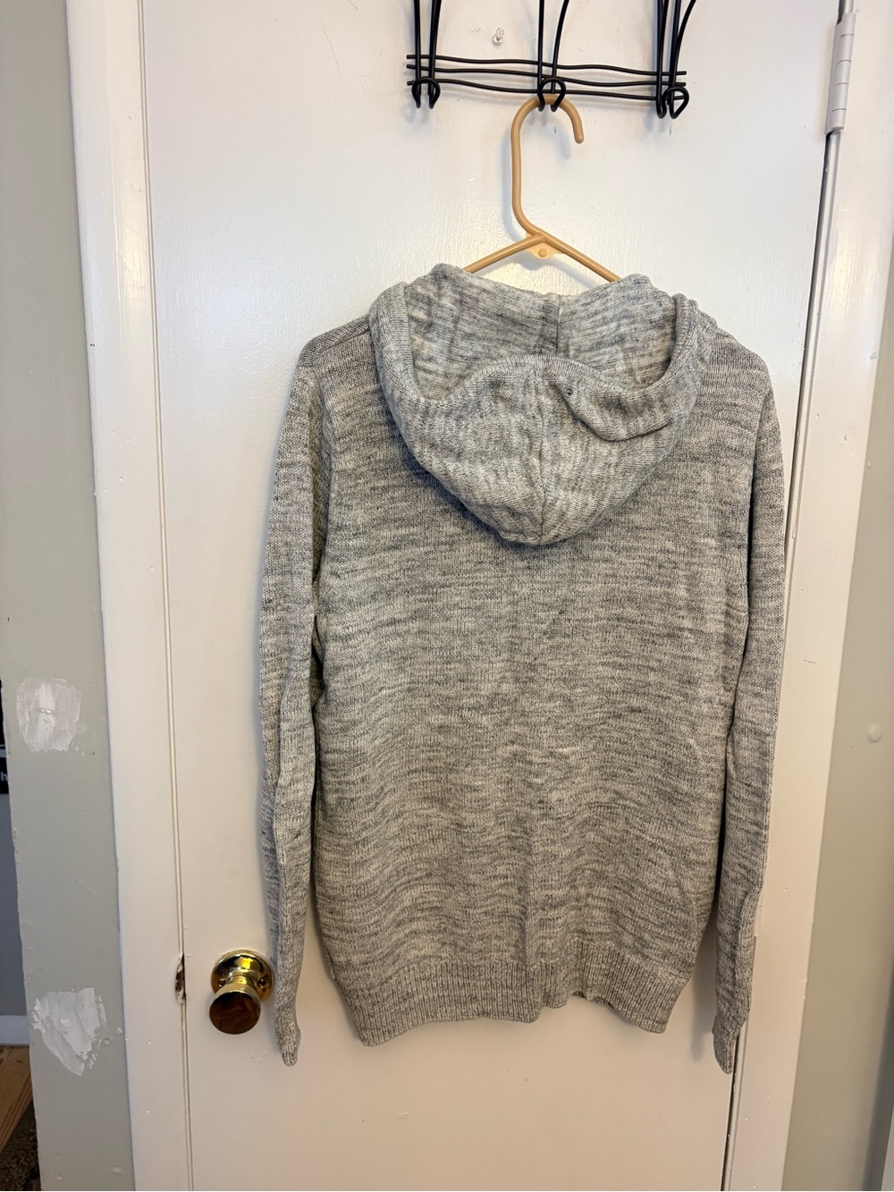 H&M Men's Heather Gray Hooded Zip-Up Sweater